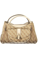 GUESS Bolsa 'Jessa' bege com alça dupla e bolsos externos