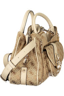 GUESS Bolsa 'Jessa' bege com alça dupla e bolsos externos